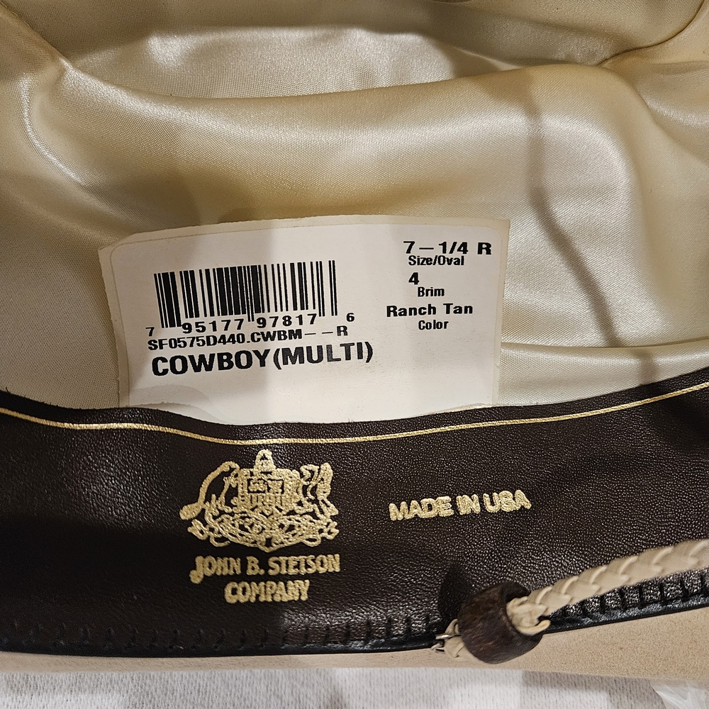 Stetson Retired Ranch Tan Western Cowboy Hat Size 7 1/4 XXXXX SF0575D440 - Picture 3 of 11